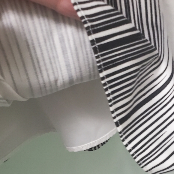 Adrianna Papell Black & White Print Sleeveless Dress w/ Tie Belt Size 10 - Picture 10 of 14